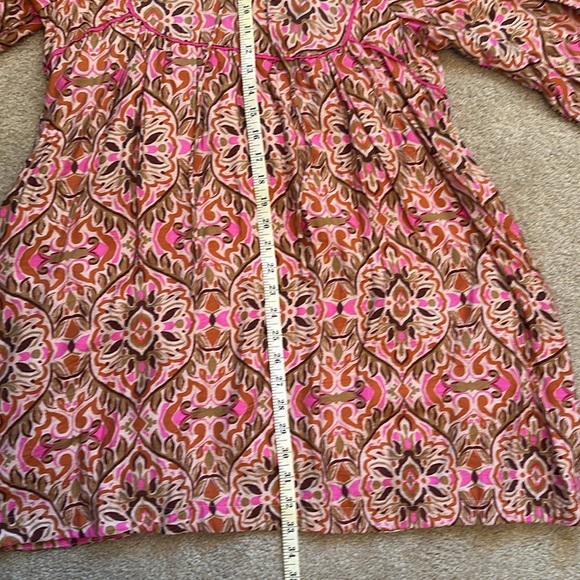TCEC Pink Abstract Patterned Long Sleeve Loose Dress Size Medium with Pockets - Picture 9 of 11